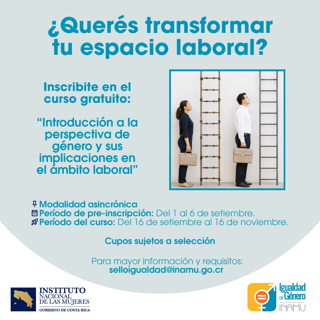 invitación a participar del curso de género en el ámbito laboral 